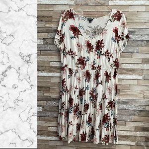Torrid White Floral Mini Chalis Skater Dress Size 1
